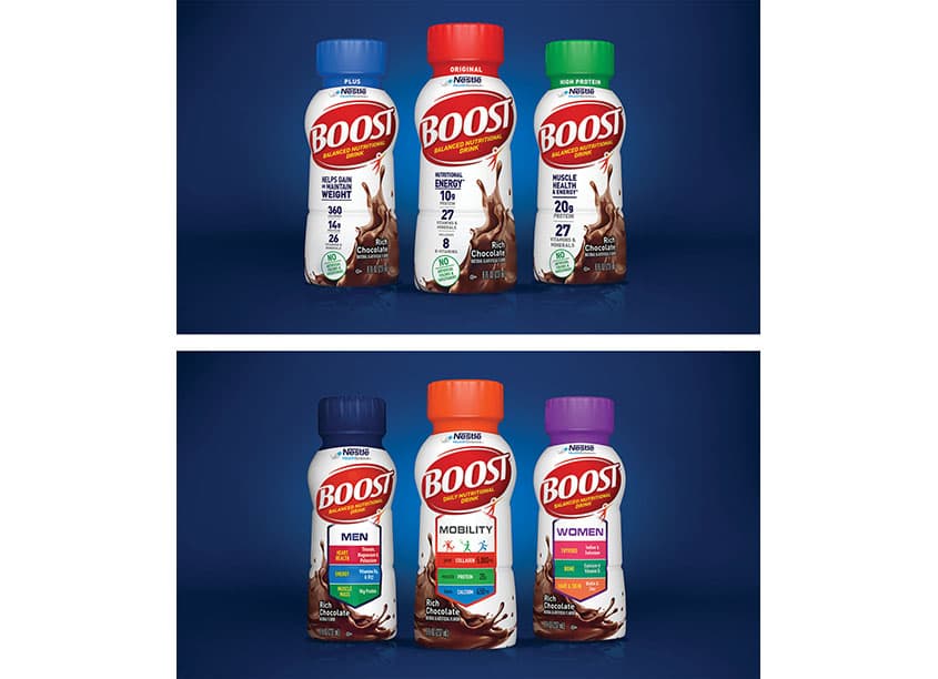 Boost Package Design — Health & Wellness design — by Wallace Church & Co. — 2020 GDUSA award winner