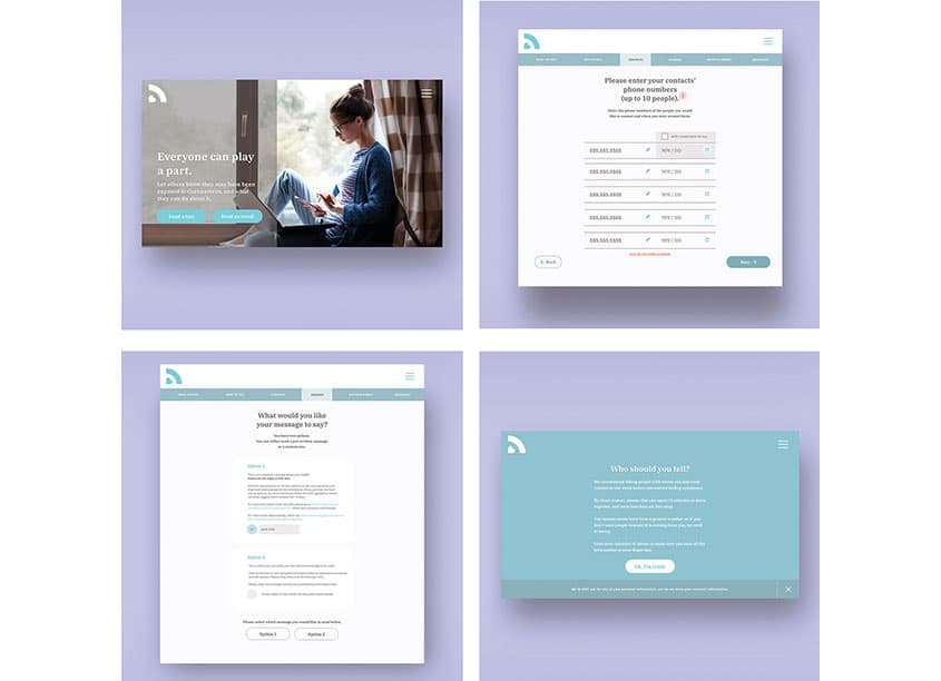 TellYourContacts.org — Health & Wellness design — by Mangold Design — 2020 GDUSA award winner