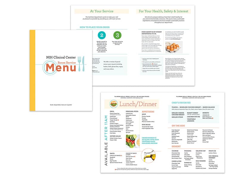 NIH Clinical Center Room Service Menu