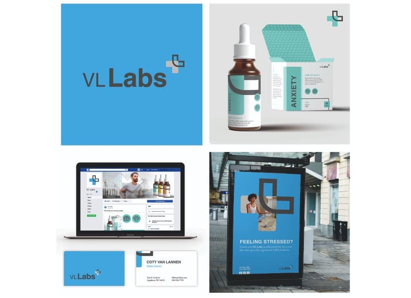 VL Labs Brand Identity — Health & Wellness design — by Quill Creative — 2021 GDUSA award winner