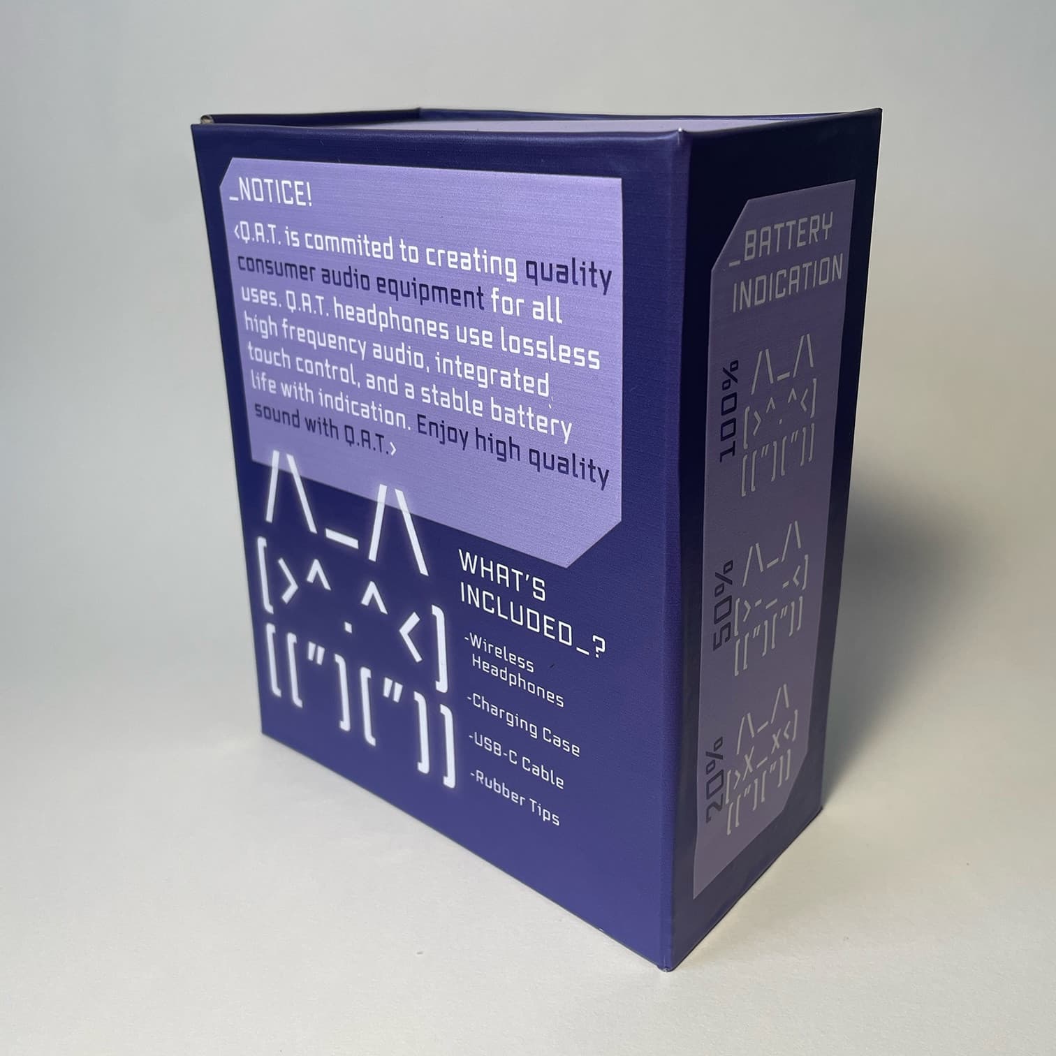 QAT ear buds packaging