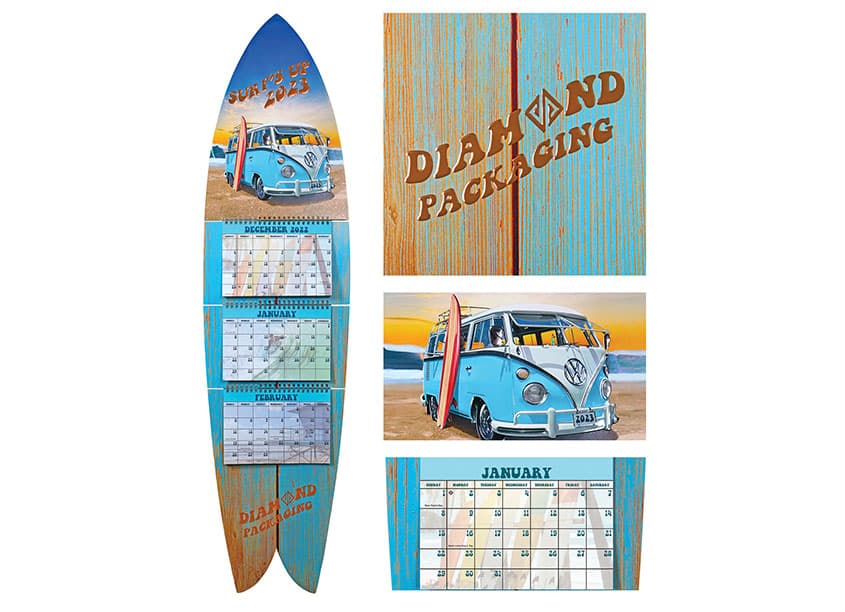 Diamond Packaging 2023 'Surfs Up' Calendar