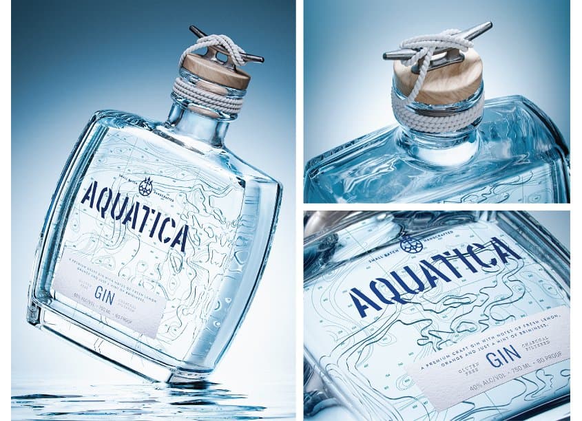 Aquatica Distilling Package Design