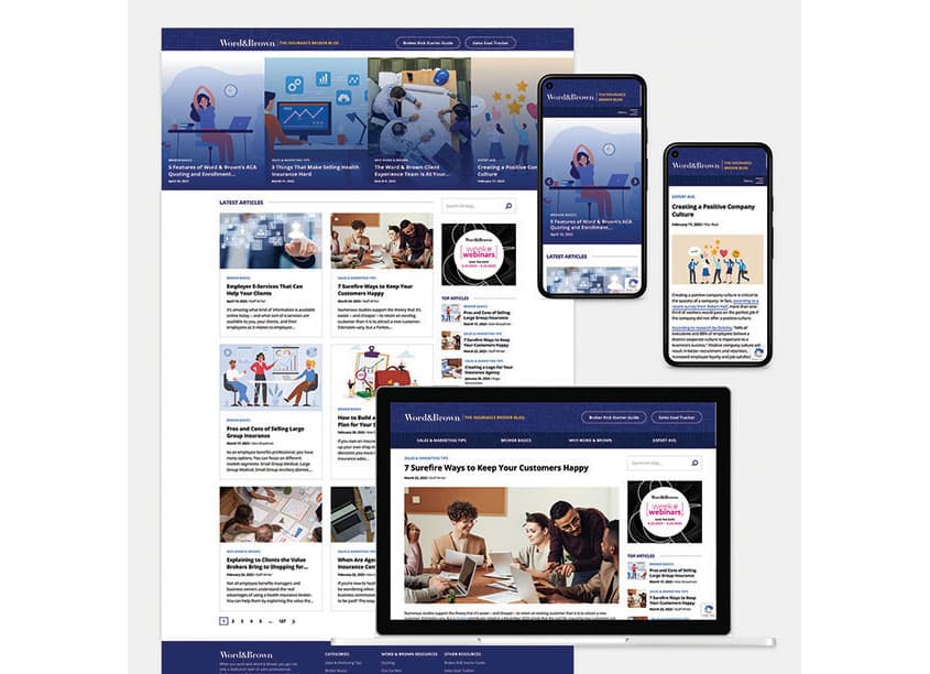 Word & Brown General Agency New Broker Blog — Health & Wellness design — by The Word & Brown Companies — 2023 GDUSA award entry