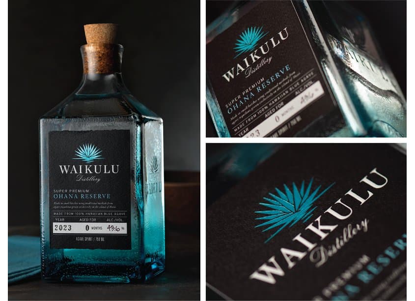Waikulu Distilling Ohana Reserve Package Design