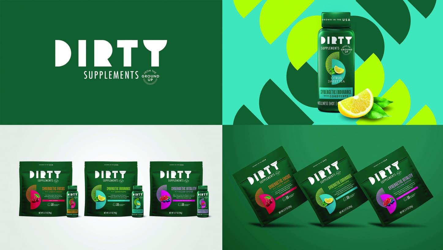 Dirty Supplements Brand Identity and Package Design — E-Commerce Packaging design — by CBX — 2025 GDUSA award entry