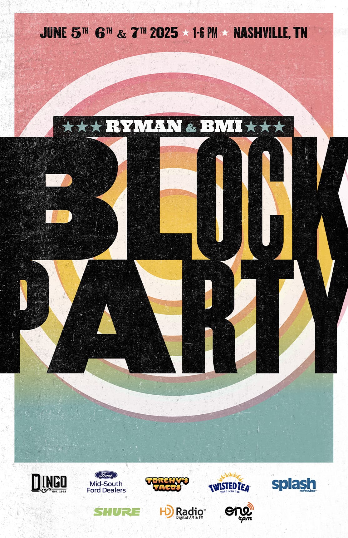 BMI/Ryman Block Party Event Poster