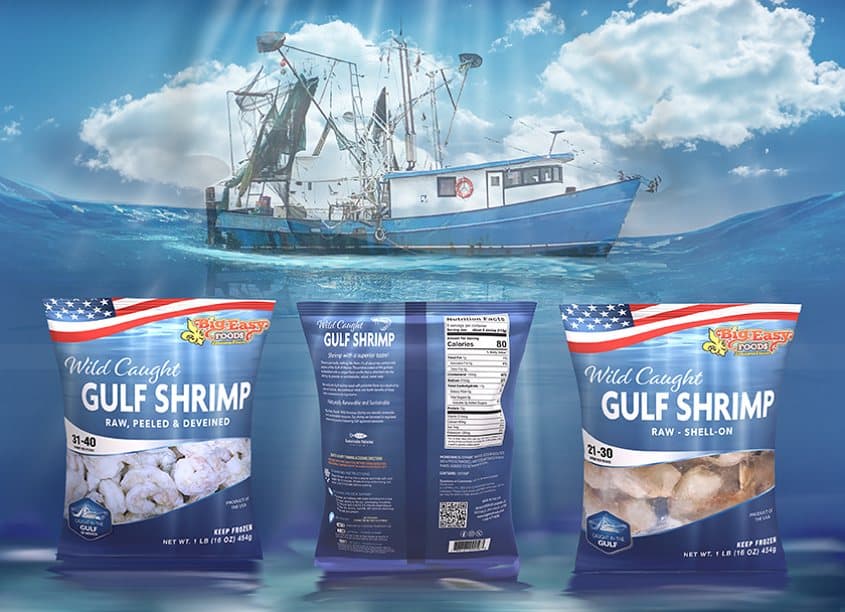Big Easy Foods New Raw Wild Caught Gulf Shrimp Packaging