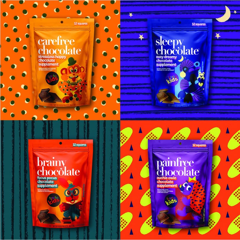 Functional Chocolate for Kids Packaging Series — Babies & Children design — by Contentious Inc — 2025 GDUSA award entry