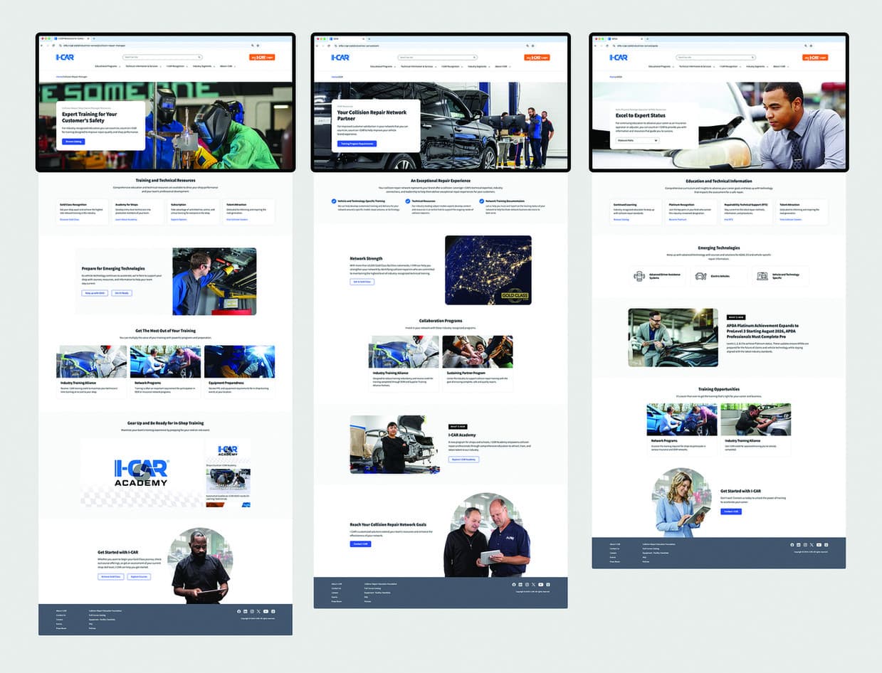 I-CAR Customer Specific Landing Pages