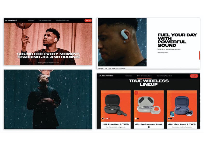 Giannis x JBL TWS Shoppables Page