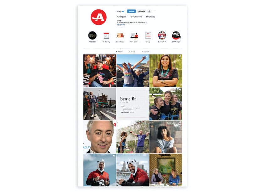 AARP Instagram - A Journey Through The Lives of Gen X — Digital Design — by AARP Publications — 2023 GDUSA award entry