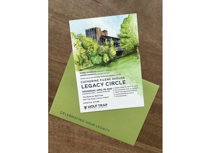 Wolf Trap 2022 Legacy Circle Dinner Invitation
