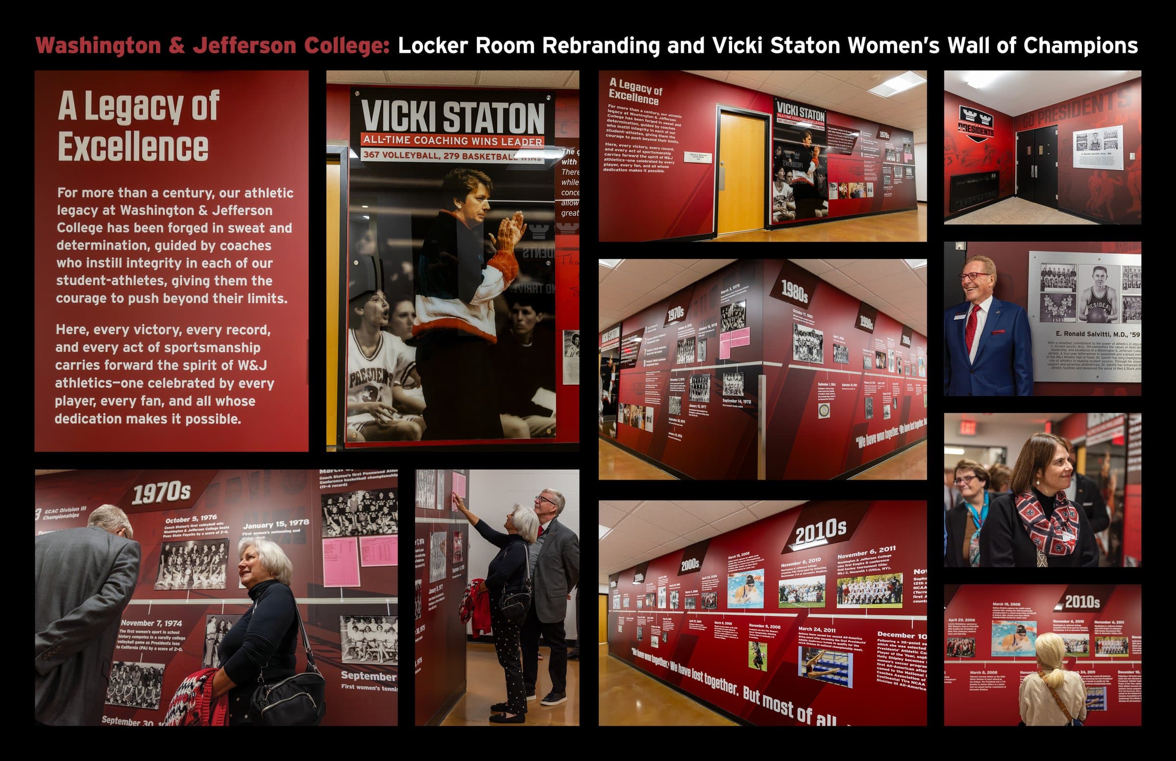 Washington & Jefferson College: Locker Room Rebranding and Vicki Staton Women’s Wall of Champions