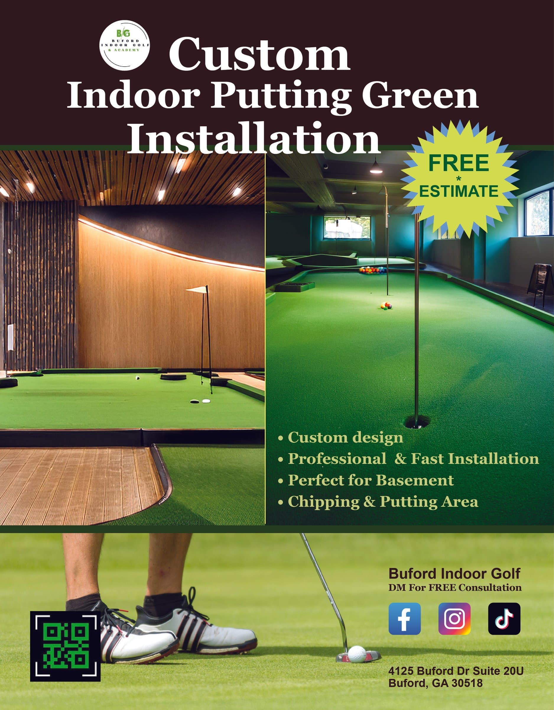 Buford Indoor Golf & Academy—Digital Marketing Flyer