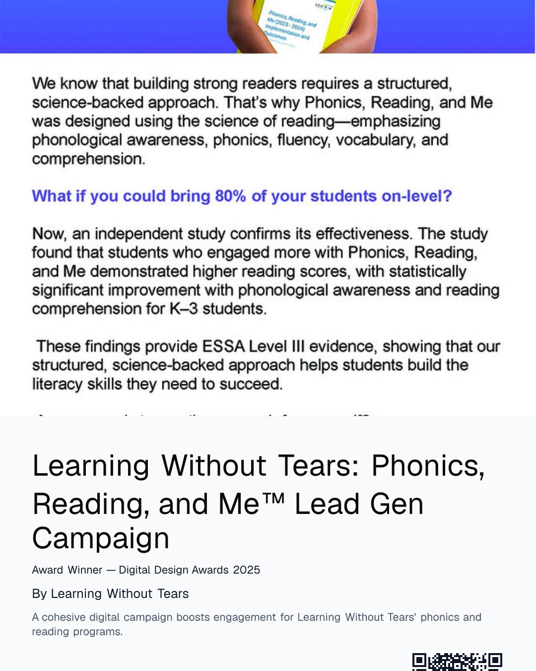 Learning Without Tears: Phonics, Reading, and Me™ Lead Gen Campaign ...