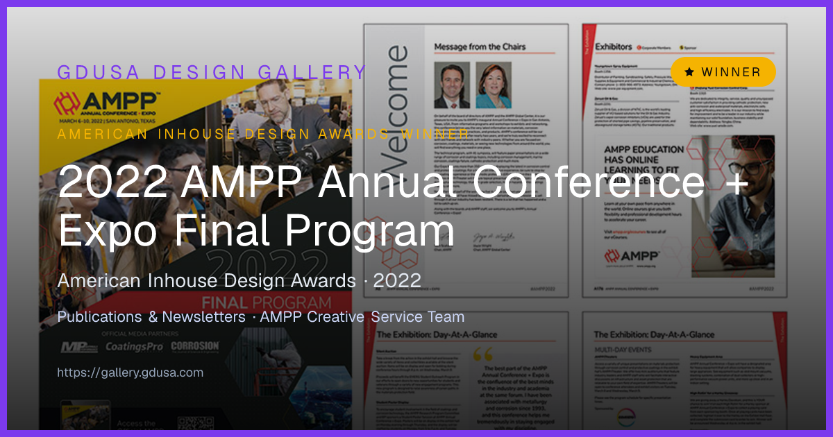 2022 AMPP Annual Conference + Expo Final Program | GDUSA Gallery
