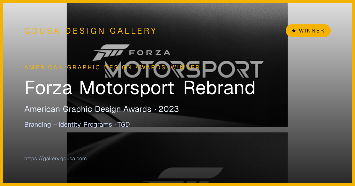 Forza Motorsport Rebrand | GDUSA Gallery