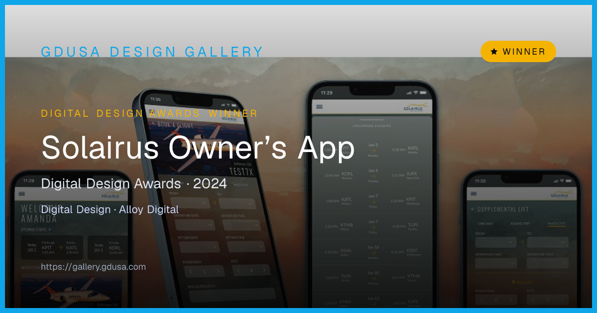 Solairus Ownerâ€™s App | GDUSA Gallery
